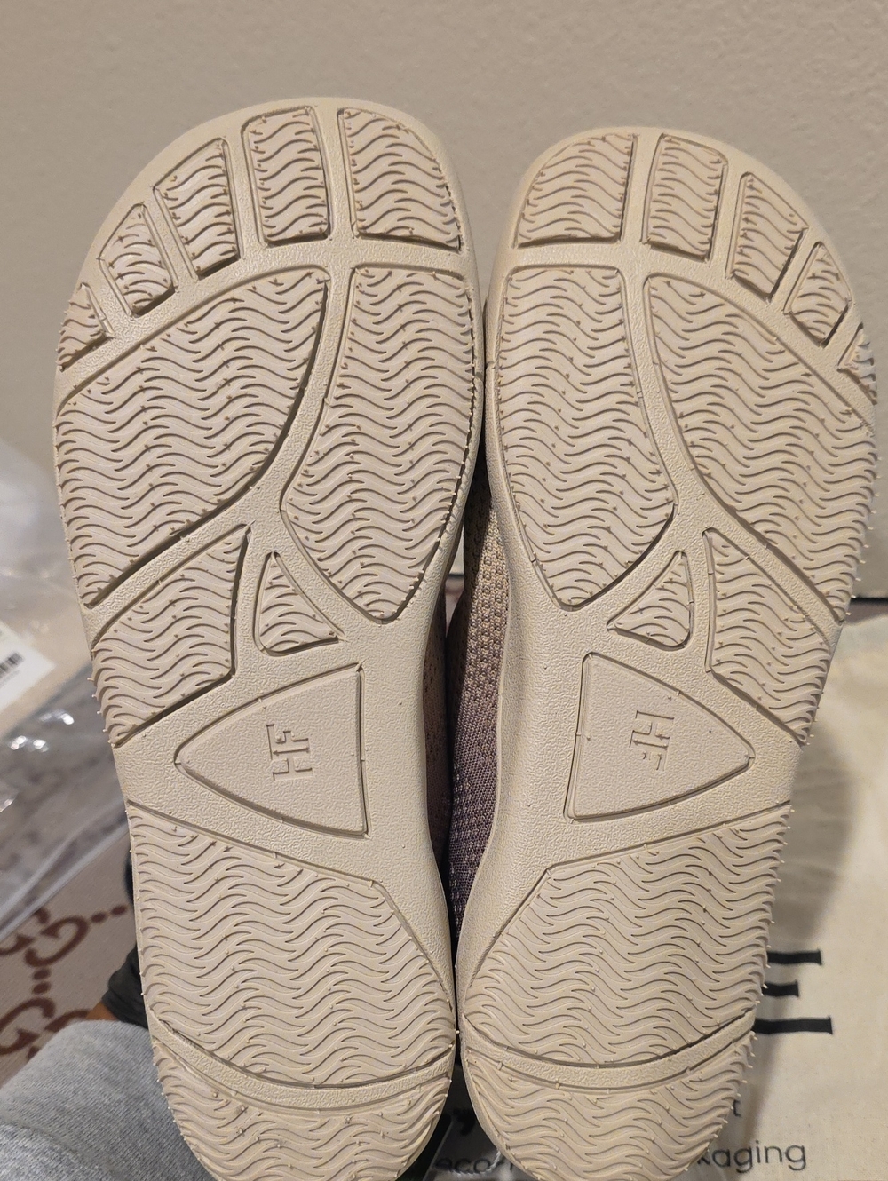 HF Beige Mesh Athletic Sneakers Womens Size 8.5 - Picture 7 of 9